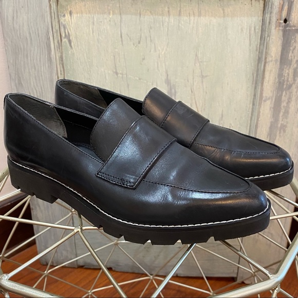 Franco Sarto Shoes - Franco Sarto lug sole black leather loafers size 9